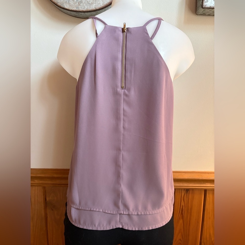 Charlotte Russe so S lined Dusty Pink/ Light purple Camisole Top, zip on back - Picture 4 of 8